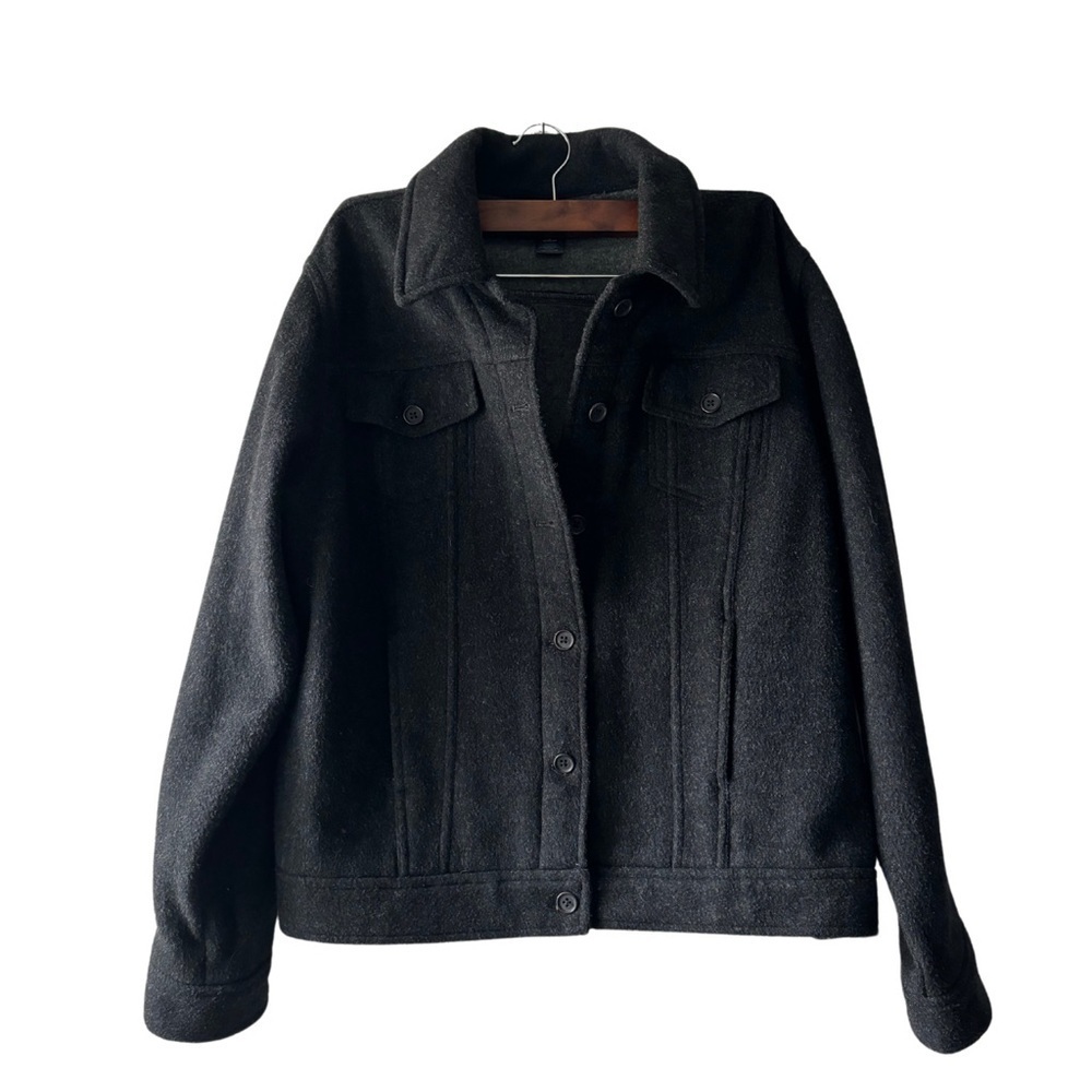 Women's Land's end wool blend button up jacket size M‎